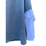 Drew Gray Ruffle Sleeve Sweatshirt Pull Over Anthropologie Medium Photo 2