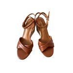 J. McLaughlin J MACLAUGHLIN Tan Leather Esapdrilles Sandals Wedges Size 6.5 Photo 9