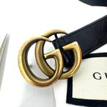 Gucci  GG Marmont Black Leather Belt – Gold Buckle, Iconic Style Photo 1