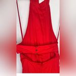 Anthropologie  Solid Fringe Halter Maxi
Dress Red Size 12 Photo 6