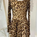 90s 2000s Leopard Cheetah Animal Print Tan Black Soft Grunge Micro Mini Dress S Brown Photo 4