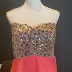Women’s Pink Full Length Sparkly Tulle & Sequined Prom Party Dress Size S NWT Photo 1