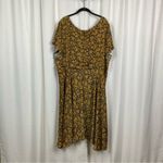 Unique Vintage  Navy Blue&Yellow Floral Tie Front 1940’s Swing Midi Dress Sz.5x Photo 5