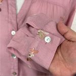 Fig & flower pink embroidered button down L Size L Photo 7