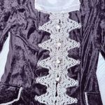 Renaissance / pirate midi dress costume elaborate English style dress velvet med Silver Photo 2