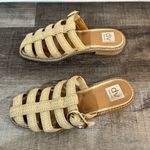 DOLCE VITA Fyona Raffia Buckle Mules Tan Size 7.5 Photo 3