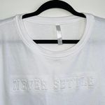Fabletics Never Settle White Pullover Graphic Sweatshirt Photo 2