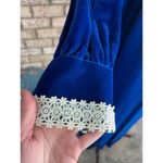 maxi dress velvet blue lace gothic formal Size 12 Photo 3