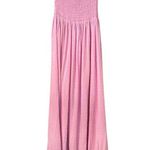 Slate + Willow  smocked top swiss dot pink tiered maxi dress XS wedding Guest Photo 2