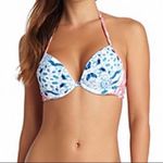 BCBGeneration NWT Pink and Blue Floral Bikini Top Size Large Photo 0