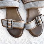 Frye Phillip Buckles Slate Cotton Twill Slingback Sandal Photo 1