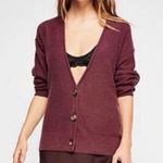 Free People 100% Cashmere School Boy Womens Size M Cardigan Dark Academia Cozy Photo 0