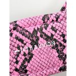 14th & Union  Womens Size 7.5 Pink Black Faux-leather Snake Embossed Flip-flop Sa Photo 5