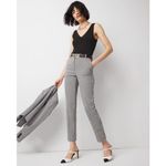 White House | Black Market WHBM Elle Slim Tapered Ankle in Gingham Size 4 Black w/ White Gingham EUC Photo 1