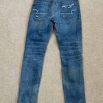 American Eagle Tom girl button front distressed blue jeans in size 0 Photo 3