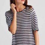 Eileen Fisher • organic linen knit stripe tunic round neck cover up dress beach Photo 2
