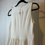 Under Skies White Sleeveless Textured Chevron Detail Fit and Flare Dress Sz S # Photo 4