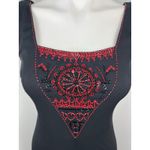 Nita Ideas Beaded Red Black Mesh Form Fitting Dress Size 4 Whimsigoth Y2K 1920s Photo 2