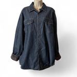 st. john's bay Vintage  Flannel Lined Denim Shacket Photo 1