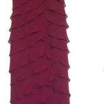 Tadashi Shoji  Burgundy Colored Straight Across Neckline Tiered Silk Long Gown Photo 0