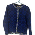 L.L. Bean Vintage Women's Medium Fair Isle Winter‎ Blue Knit Sweater Winter Black Photo 0