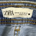 ZARA  The High Rise Marine Straight Jeans Size 12 Wide Leg Raw Hem 2553/041/400 Photo 6