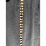 Erez Collections Midi Bedazzled Skirt 100% Wool Gold Studs Slits Black Women's S Size 12 Photo 5