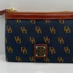 Dooney & Bourke Blue Brown Signature Pouch Case with Keychain Photo 6