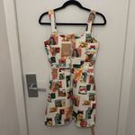 Farm Rio Reformation Davies Bustier Denim Mini Dress Comic Size 4 Photo 2