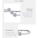 Boutique NEW 14k White Gold Genuine Certified Moissanite‎ Three Stone Ring Sz 6 Photo 2