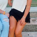 black suede fringe skirt Size 8 Photo 1