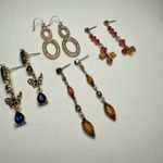 Rhinestone Dangle Drop Pierced Earrings Lot Of 4 Mix Some Bead Beaded Photo 8