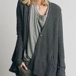 Free People Red Handkerchief Hem Longline Cardigan Green Sweater Size Small Photo 0