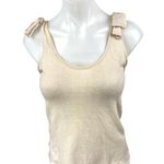Mango MNG Women's Beige Tan Bow Strap Scoop Neck Cami Camisole Tank Top Size S Photo 0