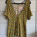 Free People Y2K  Fairy Indie Sleeze Cold Shoulder Babydoll Top size S Photo 0