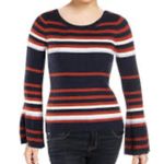 Bar III Bell Sleeve Striped Ribbed Sweater size Medium Photo 15