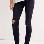 Madewell Maternity Over-the-Belly Skinny Women’s Black Distressed Denim Size 28 Photo 1