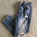 PacSun Medium Dark Wash Distressed Mom Jeans Photo 3
