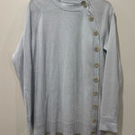 NAADAM Wool Cashmere Side Button Crewneck Tunic Sweater Sz S Baby Blue Photo 0