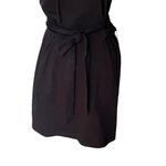 Vince  Short Sleeve Waist Tie Shirt Mini Dress Black Womens Size Medium Photo 5