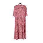 Max Studio Floral Tired Maxi Dress Size Large Pink Photo 2