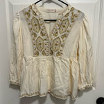 Solitaire  Embroidered Boho Peasant Top Size Medium Photo 0