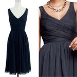 J.Crew  Newport Navy Silk Chiffon Heidi Sleeveless Bridesmaid Formal size 4 Photo 1