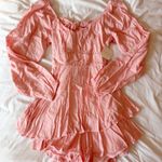 Altar'd State Altar’d State Haisley Pink Clip Dot Double Layer Long Sleeve Romper Size Medium Photo 0