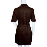ZARA Dress Womens Small Brown Fit & Flare Belted Microfiber Basic Minimalist Photo 4
