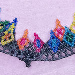 464. Beaded Seed Bead Rainbow Anklet Black Photo 0