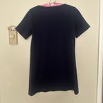 Theory Vintage S Nocturne Navy Wool Blend Short Sleeve Sweater Tunic w Pockets Photo 8