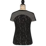 Carven Grey Lace Panel Crew Neck T Photo 1