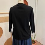 August Silk  Black Soft Embellished Floral Detail Button Front Cardigan Sweater Photo 4