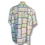 Vintage Allison Daley Pastel Tulip Print Short Sleeve Button Photo 1